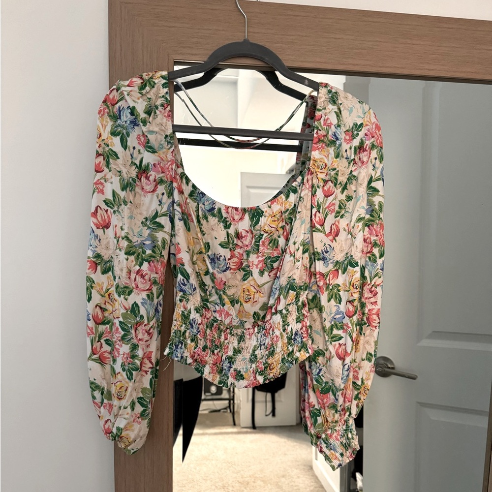 AFRM floral crop top